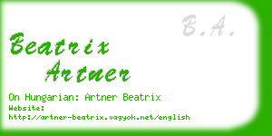 beatrix artner business card